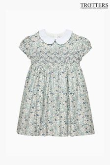 أزرق - Trotters London Arabella Floral Smocked Cotton Dress (E64142) | 366 ر.ق - 396 ر.ق