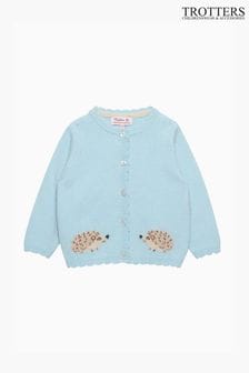 Trotters London Blue Little Sea Blue Hedgehog Cardigan (E64837) | $93