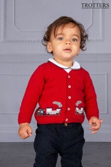 Trotters London Red Little Train Cardigan (E64848) | HK$555