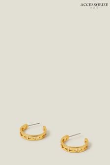 Accessorize Gold Plated 14ct Chunky Star Hoops Earrings (E65181) | $25