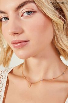 Accessorize Gold Plated 14ct Stationed Bead Chain (E65184) | $48