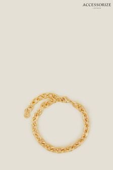 Accessorize Gold Plated 14ct Chunky Curb Chain Bracelet (E65200) | ￥2,820
