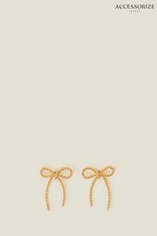 Accessorize Plated 14ct Bow Earrings (E65214) | 801 ₴