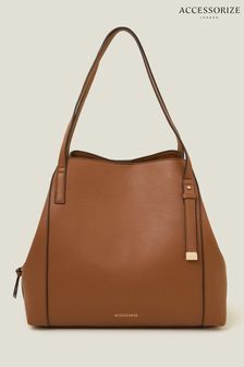 Hnědá - Accessorize Bucket Shoulder Bag (E65238) | 1 585 Kč