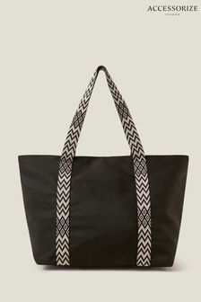 Accessorize Black Webbing Strap Tote Bag (E65255) | €40