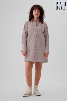 Gap Red Organic Cotton Mini Shirt Stripe Dress (E66065) | €64