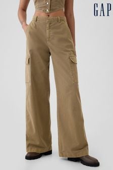 Brązowy - Gap Mid Rise Baggy Cargo Chinos (E66068) | 315 zł