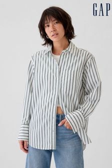 Gap Green Cotton Oversized Stripe Shirt (E66073) | €64