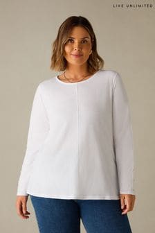 Live Unlimited White Curve 100% Cotton Slub Round Neck T-Shirt (E66163) | $72