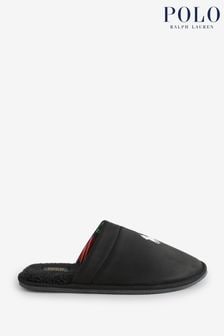 Schwarz - Polo Ralph Lauren Suede Klarence Logo Slippers (E66335) | 115 €