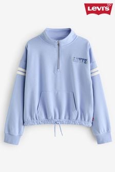 Levi's® Cropped Quauter Zip Sweater With Sports Tipping Detail
