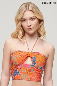 Superdry Orange Crop Cut Out Woven Top (E67912) | $60