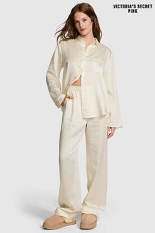 Victoria's Secret PINK Creamer White Diamante Long Pyjama Set (E68601) | €77