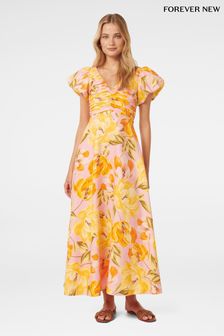 Forever New Pure Linen June Ruched Midi Dress (E69720) | 199 €