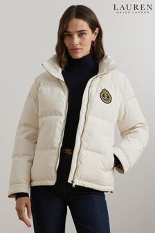 Lauren Ralph Lauren Cream Polyester Down Coats (E69854) | LEI 1,665