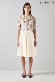 LK Bennett Cream Soft Tailored Skirt (E70822) | ￥29,770