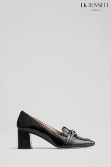 LK Bennett Black Twist Trim Sydnie Loafer Court Shoes (E70849) | $512