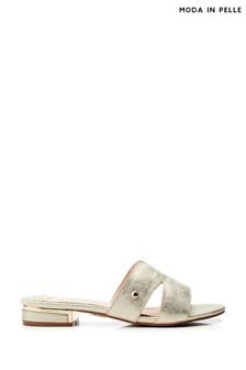 Moda in Pelle Gold Murah M-Band Slider Sandals (E70881) | $144