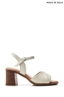 Moda in pelle block heel sandals 2025