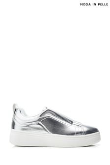Moda in Pelle Silver Adaline Elastic Front Wedge Trainers (E70913) | $187