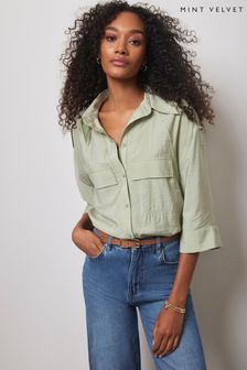 Mint Velvet Grey Green Utility Shirt (E70921) | €108