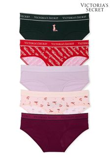 Black/Red/Pink/Purple - Victoria's Secret Logo 5 Pack Knickers (E72000) | kr570