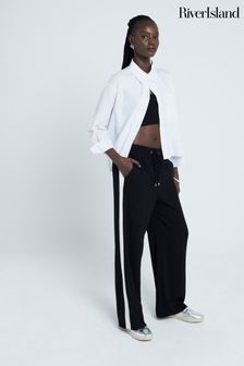 Black pants white stripe on side outfit outlet