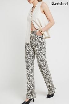 River Island High Rise Relaxed Straight Jeans (E73072) | kr880