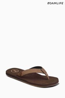 Foamlife Brown Mens Seales Earth Flip Flops (E73676) | $65