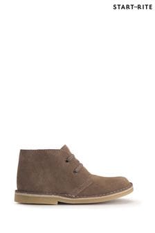 Beige - Start Rite Natural Colorado Taupe Suede Lace-up Desert Boots (E74262) | CA$200