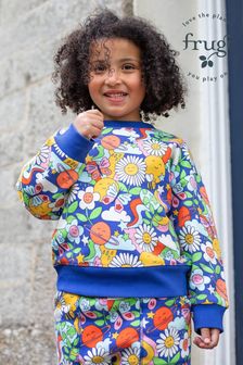 Frugi Blue Bright Flower Print Superb Sweatshirt (E74342) | kr670 - kr720