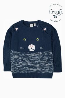 Frugi Blue Cat Knitted Jumper (E74343) | ￥6,710 - ￥7,690