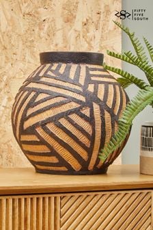Fifty Five South Black Darnell Round Planter (E74585) | OMR47