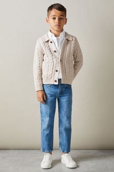 Beige meliert - Reiss Fleet Cable Knit Cardigan (E74991) | 64 €