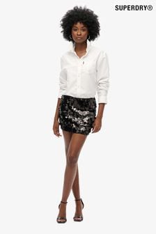 Черно - Superdry Sequin Disc Mini Skirt (E75012) | BGN141