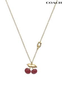 COACH Gold Tone Cherry Pendant Necklace (E75834) | KRW202,800