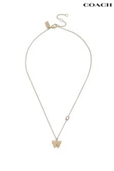 COACH Gold Tone Butterfly Pendant Necklace (E75844) | 115 €