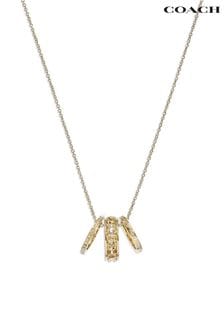 COACH Gold Tone Signature Openwork Pendant Necklace (E75867) | 191 €