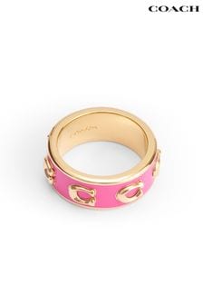 Coach Gold Tone Signature C Enamel Band Ring (E75878) | 115 €