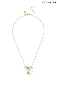 COACH Gold Tone Signature Enamel Heart Charm Pendant Necklace (E75883) | 230 €