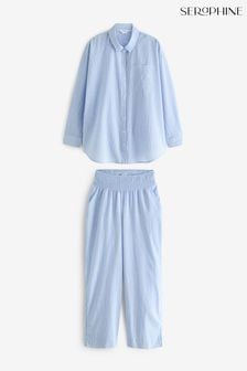Seraphine Fine Stripe Full Length Cotton Pyjama Set (E75939) | SGD 145