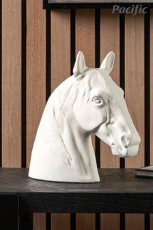 Pacific White Metal Horse Head Ornament (E76100) | €102
