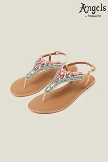 Accessorize Pink Beaded Mirror Sandals (E76542) | $62