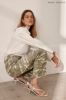 Mint Velvet Green Camouflage Print Straight Jeans (E76941) | €156