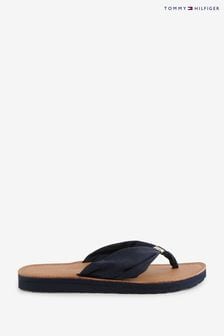 Tommy Hilfiger Blue Elevated Ruched Strap Flat Beach Sandals (E77139) | 77 €