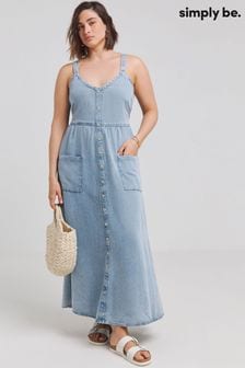 Simply Be Blue Tencel Bow Back Maxi Dress (E77250) | €87