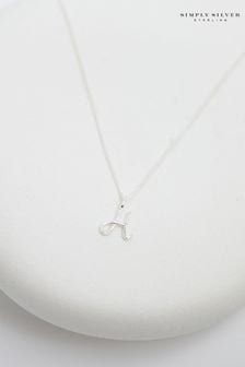 Simply Silver Silver Tone 925 Polished and Cubic Zirconia Initial Pendant (E77614) | €36