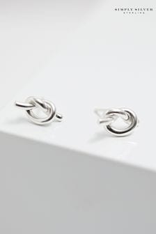 Simply Silver Tone Sterling 925 Polished Knotted Stud Earrings (E77644) | 37€