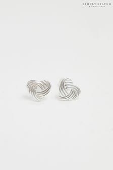 Simply Silver Silver Tone Sterling 925 Polished Knot Heart Stud Earrings (E77650) | €36