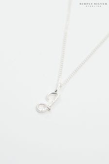Simply Silver Silver Tone Sterling 925 Polished and Cubic Zirconia Initial Pendant (E77660) | €36